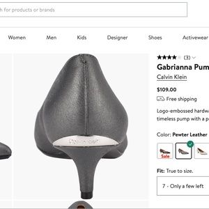 Calvin Klein Charcoal gray formal pumps with silver on heel